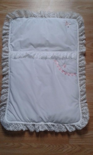 Dolls bedding white padded