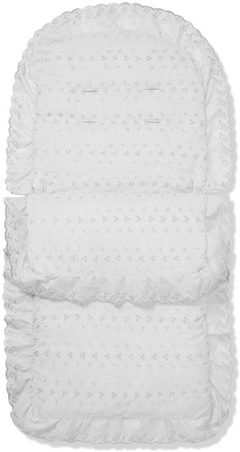 Broderie anglaise footmuff - broderie,
