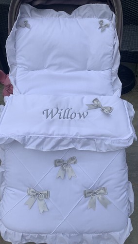 Personalised white pram - personalised,